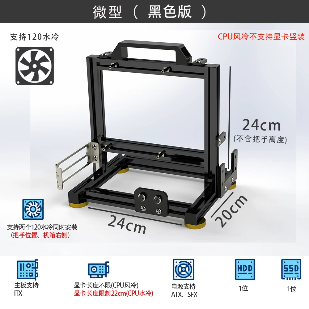 Przenośna, w pełni aluminiowa, – Aluminum Open Frame Test Bench Water Cooling recenzja i cena